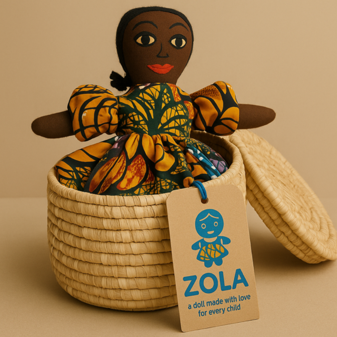 ZOLA inclusiepop | dubbelzijdig handgemaakt speelmaatje dat kinderen diversiteit en zelfvertrouwen geeft