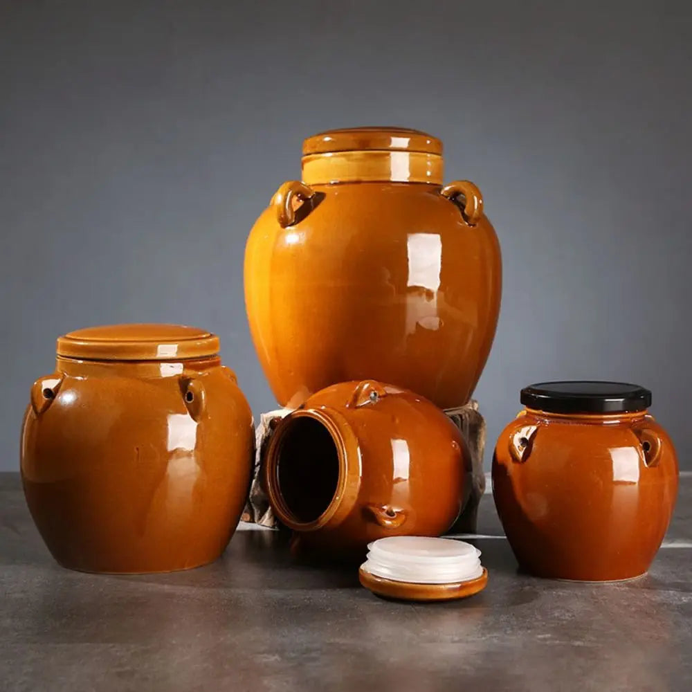 Ceramic Fermentation Jar - Pickling Pot with Lid