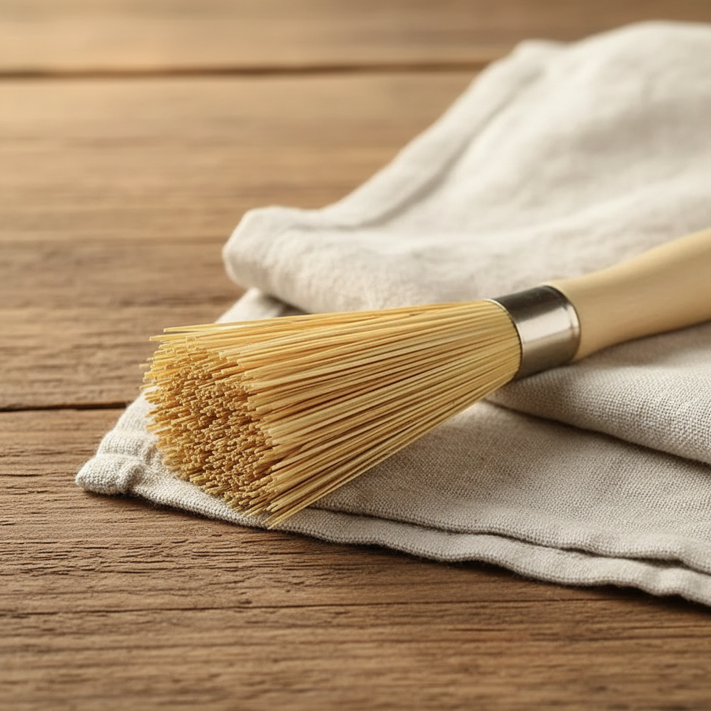 Bamboo brush bristle detail